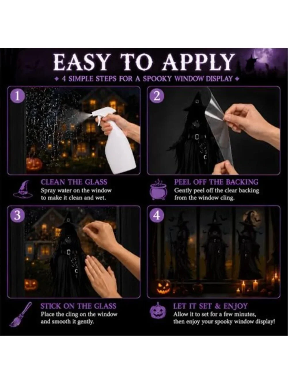 Halloween Decorations Witch Window Clings for Halloween Party Decor